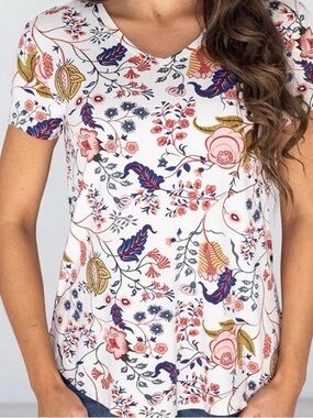 Grace & Lace Floral V-Neck Shirt